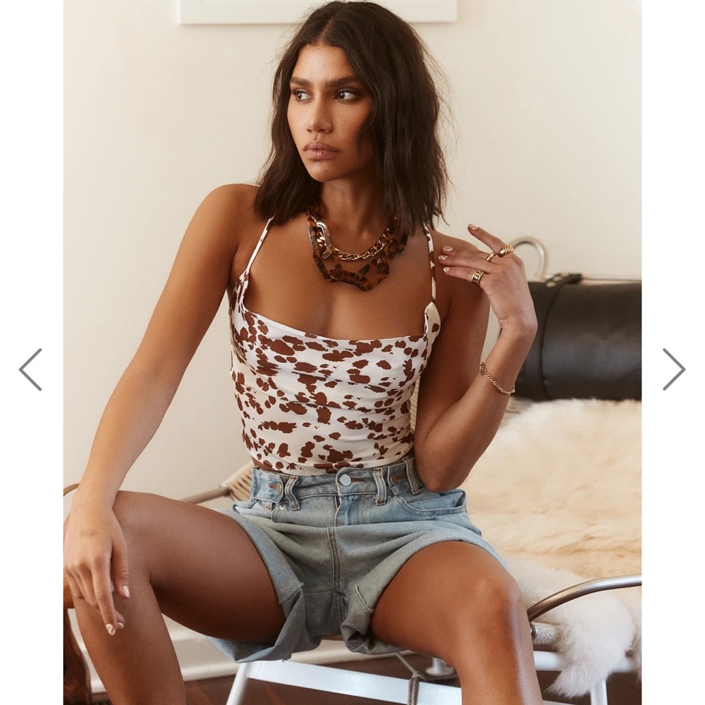 12 tribe Palm Canyon Cow Print Top